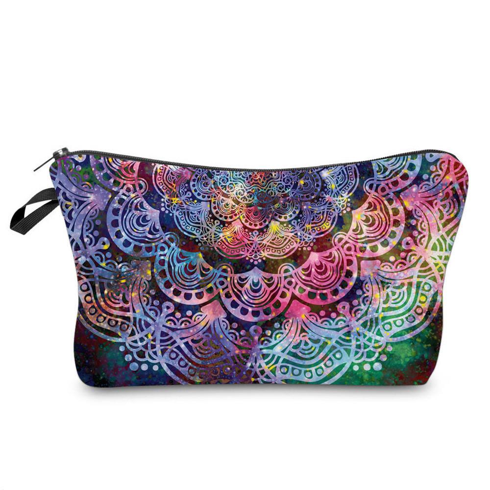 Bag Makeup Mandala Printed Multi Functional Portable Travel Storage Pouch Wash