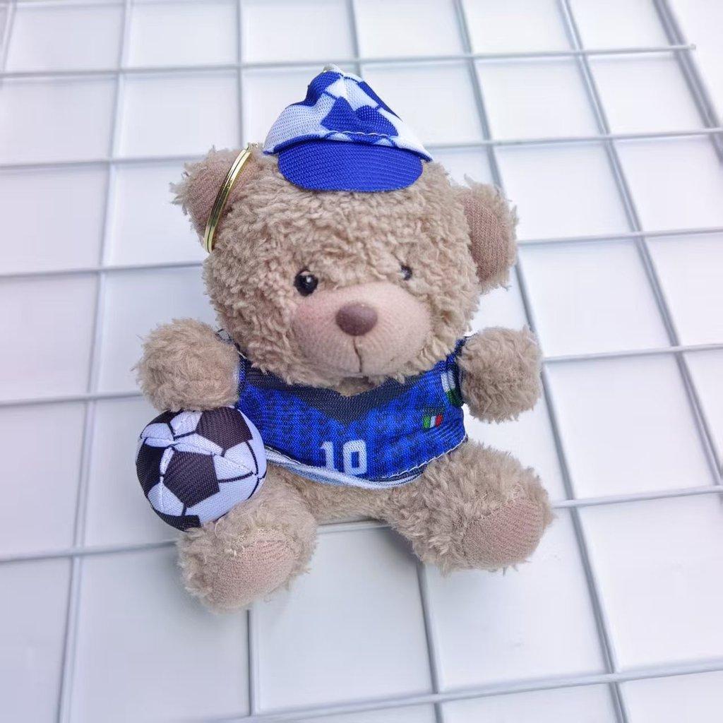 Plush Soccer Bear Keychain With Pp Cotton Filling For Kids And Teens