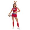 Women's Sexy Rabbit Cosplay Costume Bunny Jam Halloween Party Outfit with Tops & Shorts Polyester Plus Size