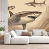 Wallpaper Sharks Animals Vintage