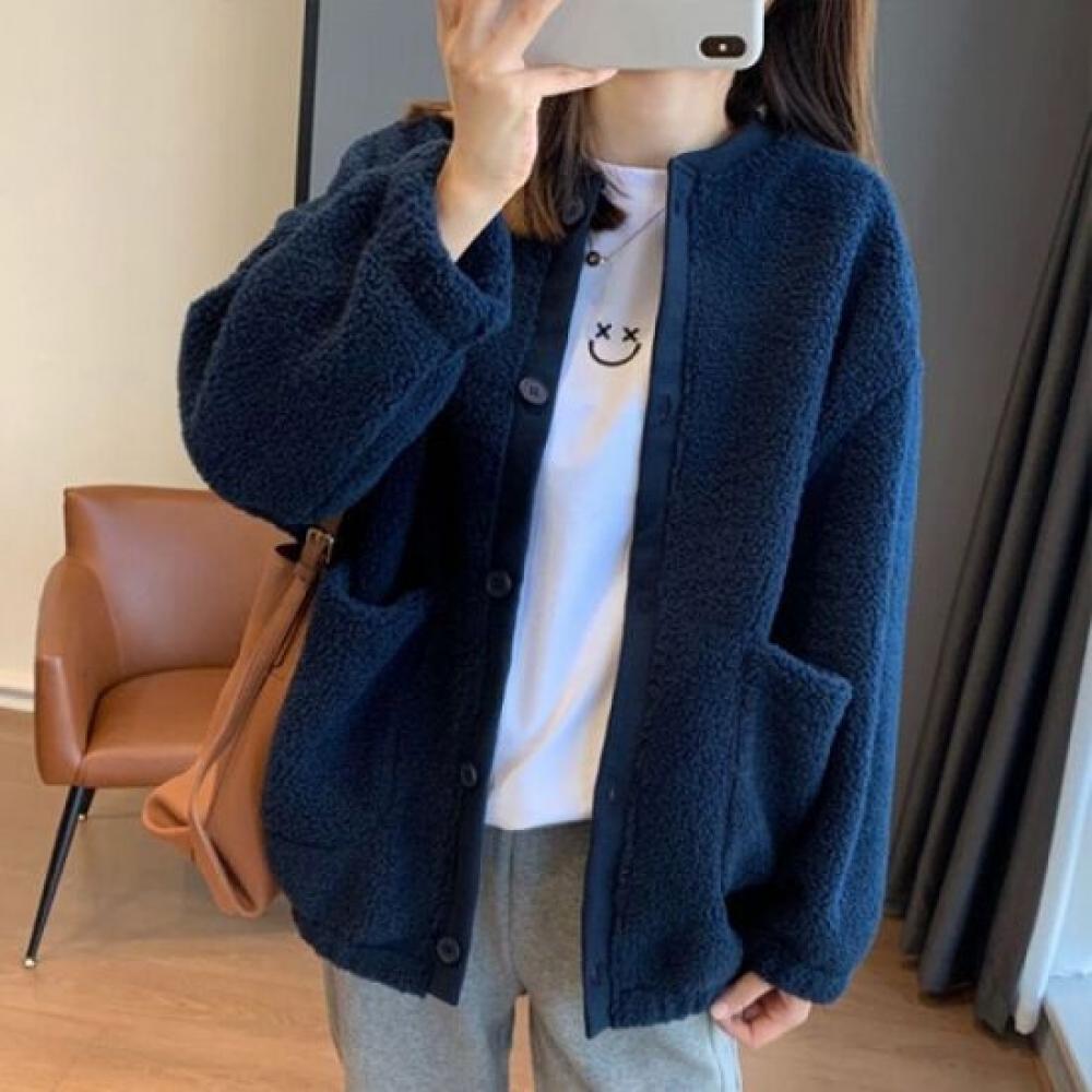 Navava Women Warm Fleece Long Sleeve Cardigan Nc308