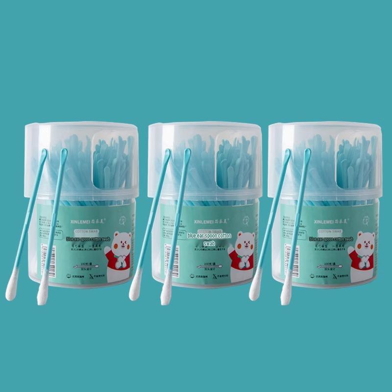 Dual-Use Ear & Makeup Swab: Two-in-One Cotton Ear Pick with Small Head, Double-Headed for Adults