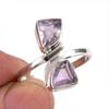 Кольцо из натурального розового аметиста с драгоценным камнем ручной работы из цельного серебра 925 пробы S.8 P4W40