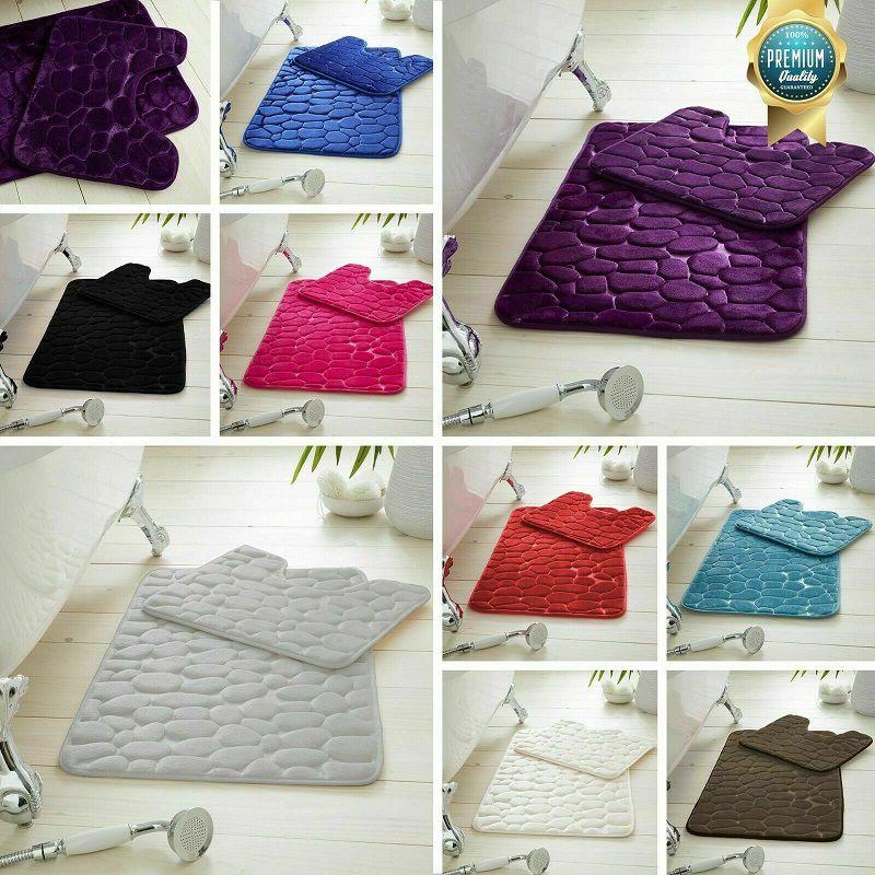 Роскошный набор ковриков для ванной и пьедестала из гальки с эффектом памяти, мягкие нескользящие коврики для ванной