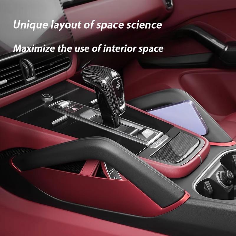 WIRP3 Car Center Console Gap Storage Box Phone Key Auto Armrest Organizer For Porsche Cayenne 2018 2019 2020 2021 2022 2023 2024 2025