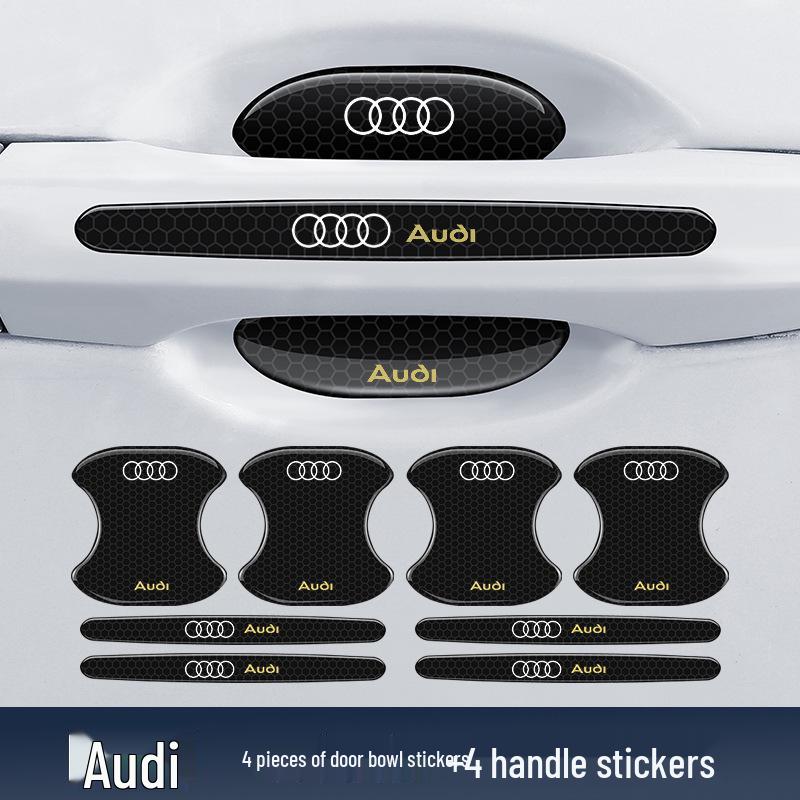 Защитная светоотражающая ромбовидная наклейка на дверную ручку автомобиля - Защита от столкновений и царапин, Черная