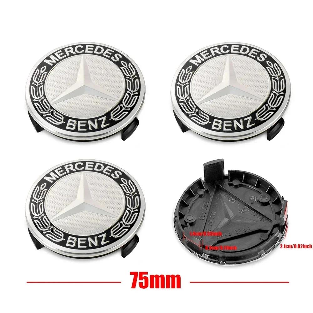 Car Sticker 2026 New For Benz Auto 75mm Wheel Center Hub Cap Badge Decoration Accessories for Mercedes Benz Maybach W204 W205 W2