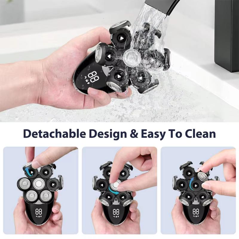 Электробритва 7-головочная плавающая режущая головка база USB-зарядка портативный триммер для бороды бритвенная машина мужская электрическая бритва