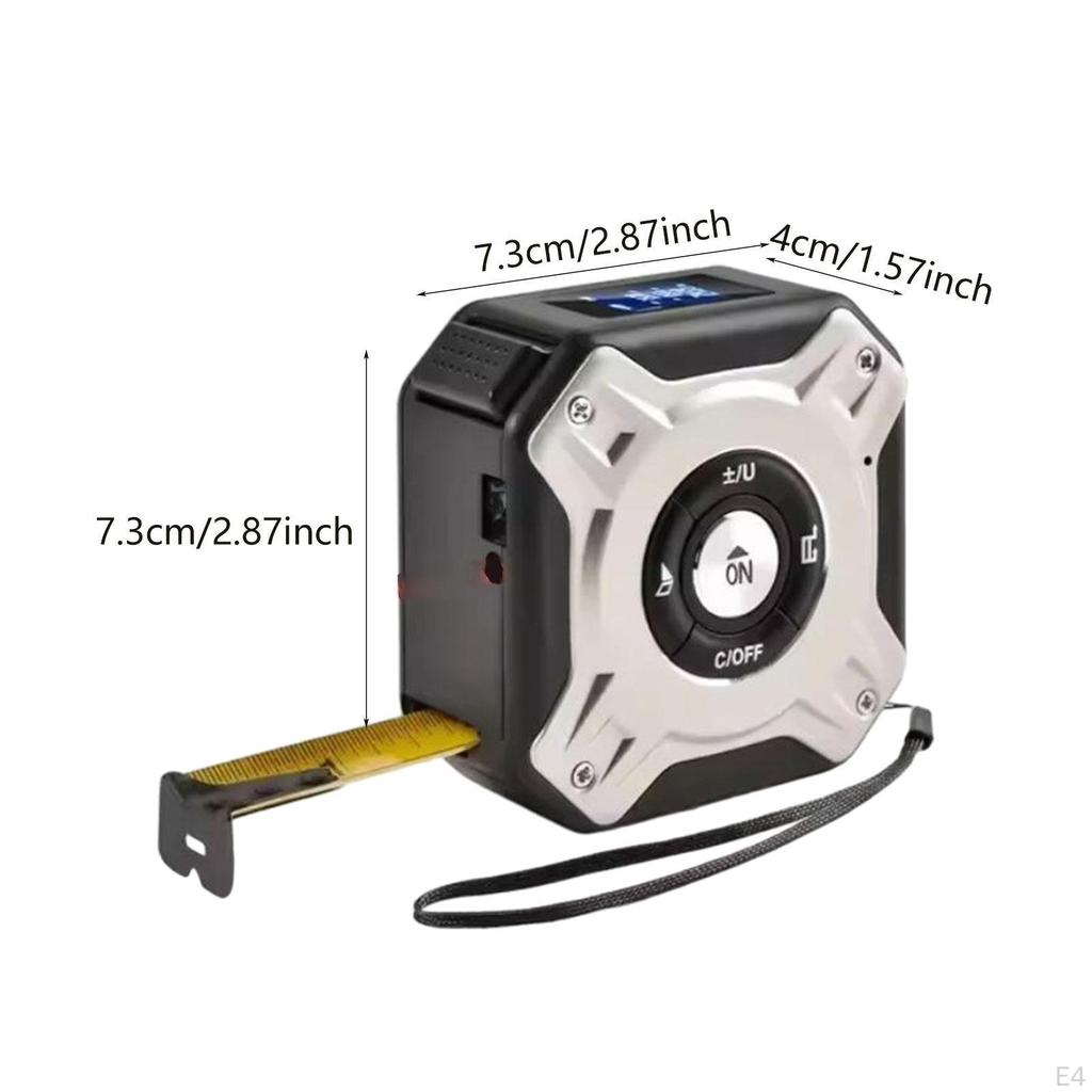 2 в 1 рулетка с подсветкой 131 фут дальномер и 16 футов ручной измеритель черный и