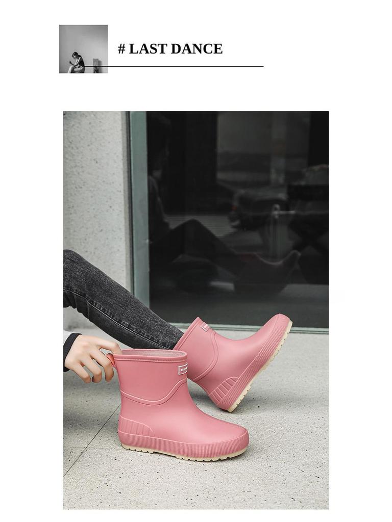 Модные женские резиновые сапоги в японско-корейском стиле — водонепроницаемые, нескользящие, прочные, с мягкой подошвой, удобные для использования на открытом воздухе, в магазинах, на кухне.