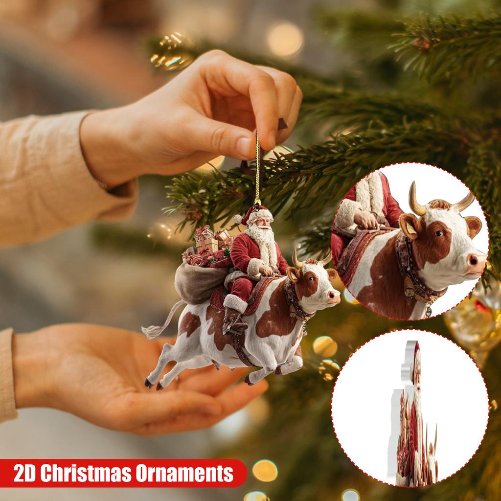 2D Рождественские украшения, Акриловая плоская елка, Домашний декор, Подвеска на елку