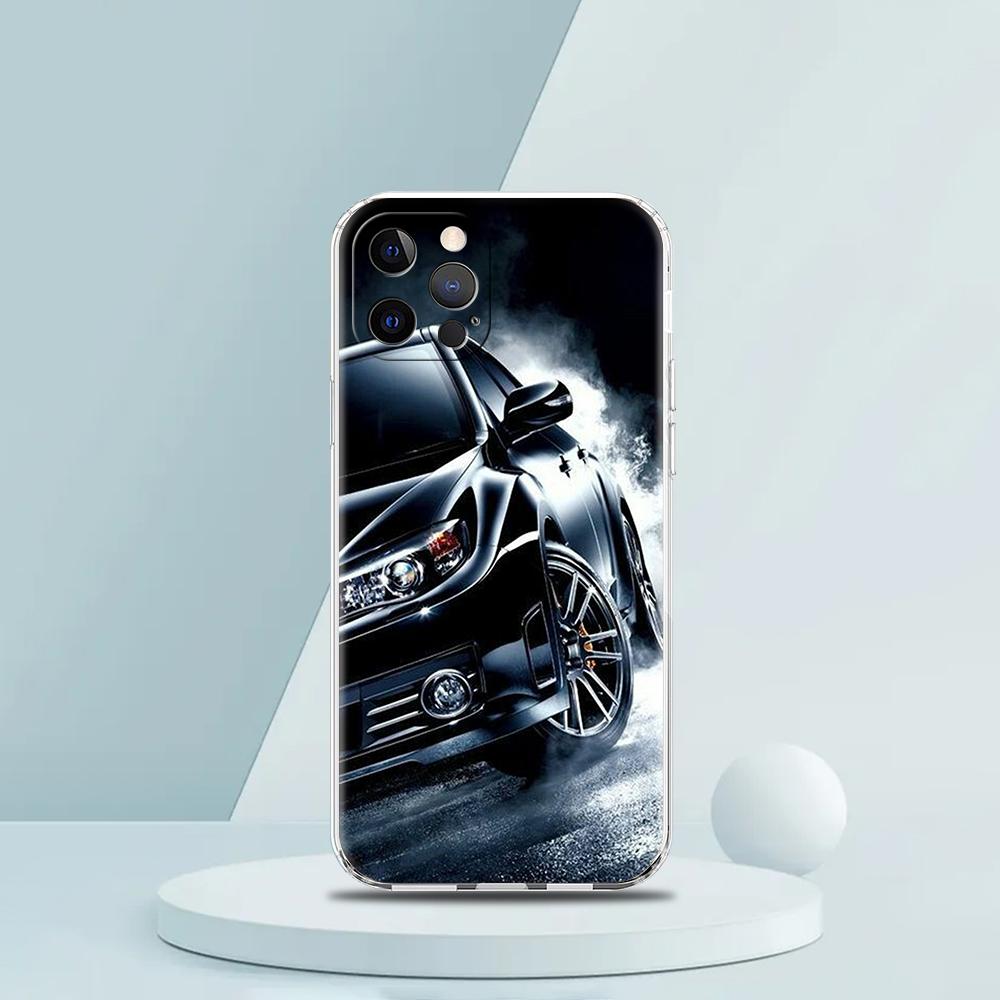 Крутой спортивный черный чехол для телефона с изображением машины для iPhone 16 15 14 13 12 Pro Max Чехол Прозрачный для iPhone 11 Pro Max 7 8 Plus XS XR Сумки