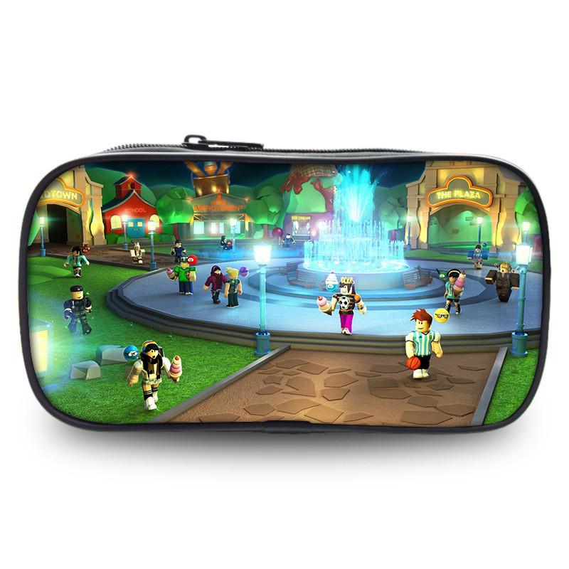 Вместительный пенал Roblox из прочной ткани Оксфорд с забавными рисунками для студентов