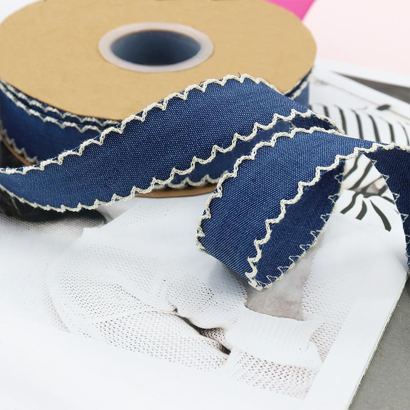 2 м Джинсовая лента с аккуратными краями для DIY, легко режется, винтажная ткань, прочные аксессуары, прочная, с крючками, гибкая