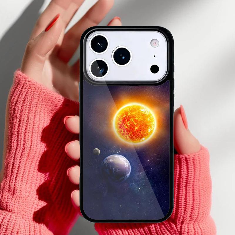Чехол для телефона Земля Луна Солнце Планета для iPhone 17 16 15 14 13 Pro Max Задняя крышка для 12 11 Pro Coque