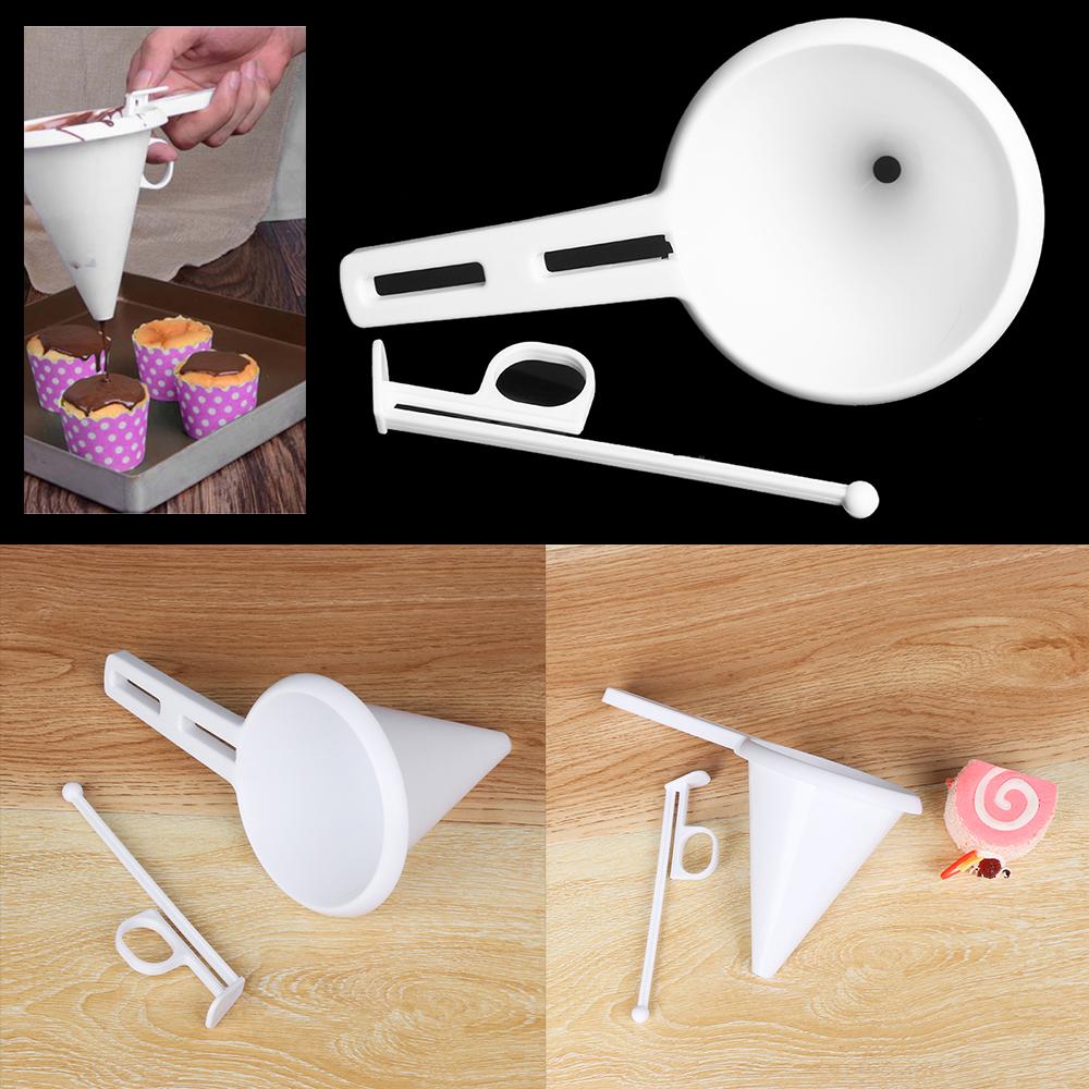 Plastic Convenient Cupcake Pancake Chocolate Pastry Tools Batter Funnel Baking Mold Cream Dispenser
