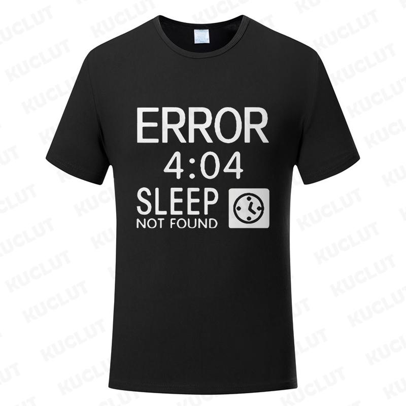 Artistic Computer 404 Error Not Found T Shirt Funny Birthday Gifts for Men Coder Geek Programmer T-shirt Summer Casual Tee Tops
