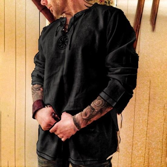 Мужская рубашка Рыцарь Косплей Средневековый костюм Туника Хэллоуин Косплей Костюмы Мужчины Взрослый Викинг Пират Маскировка Необычная одежда Карнавальная рубашка