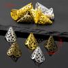 20pcs 50pcs 100pcs Metal Two-leaf Speaker Retro Flower Tray Bead Caps Hat Headgear Out Parts for DIY Jewelry Making Accessories