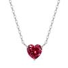 Vibrant Pink Heart AAA Cubic Zirconia Solitaire Pendant Necklace 316 Stainless Steel Adjustable Chain Necklaces