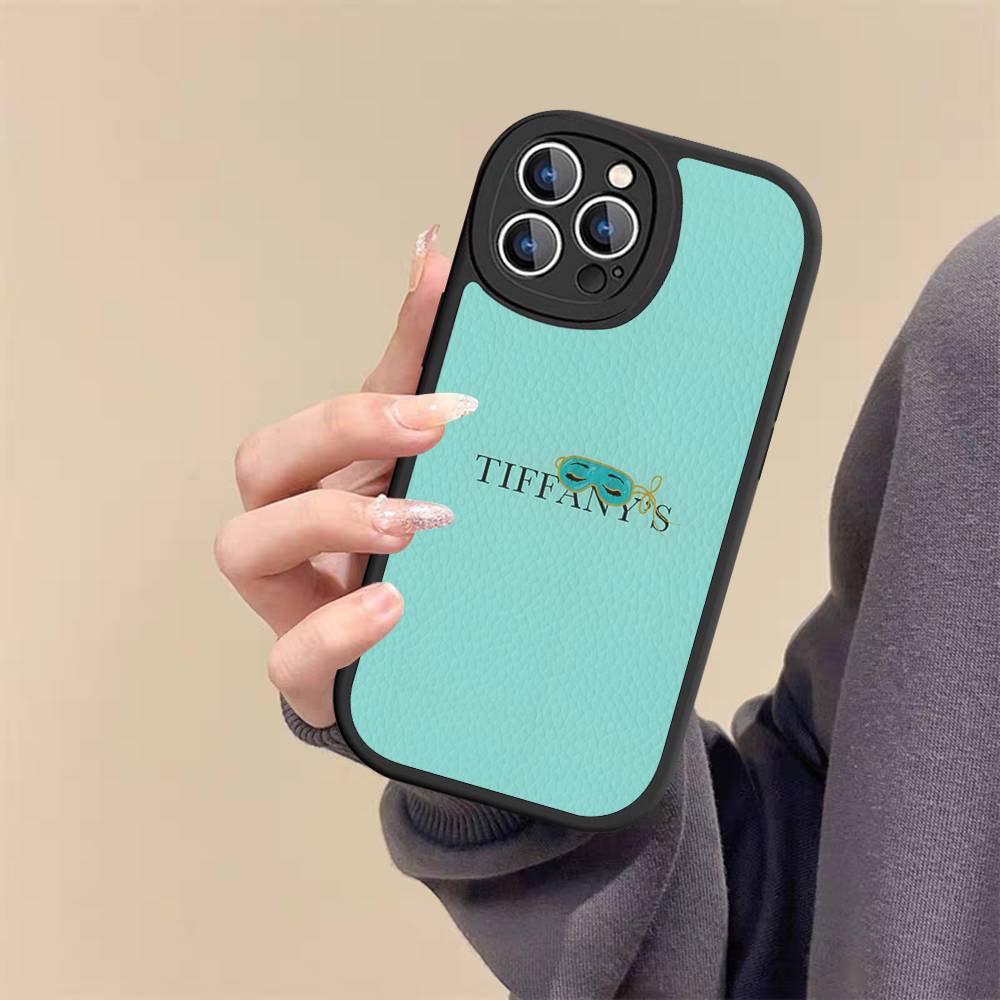 Чехол для телефона T-tiffanyS с логотипом для IPhone 11 12 13 14 15 16 Pro Max Mini Plus Мягкий кожаный чехол