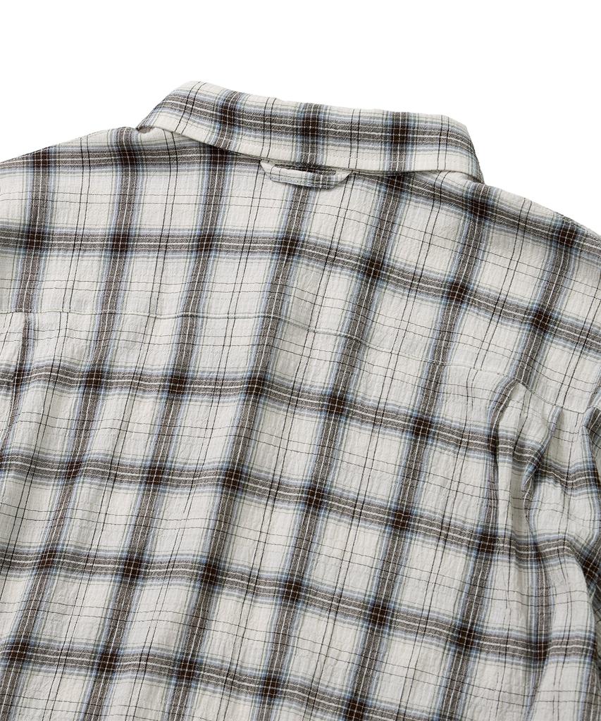 FOUNDPOCKET Bidi Plaid Pocket Ss Shirt Beige