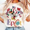 Mickey Flags EPCOT Shirt and kids tshirt, Vintage 90s Style World Tour Tee