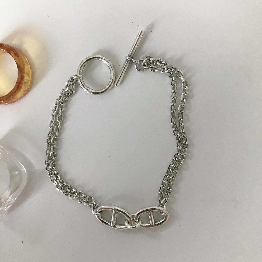 Браслет и цепочка для свитера из серебра 925 пробы в форме свиного носа из Южной Кореи