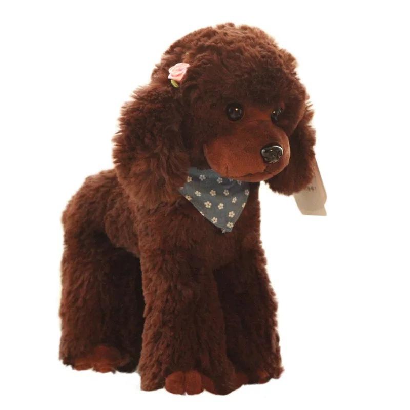 Милый пудель, имитация собаки, плюшевая игрушка, вечерние плюшевые игрушки для собак, подарок на день рождения для девочек, праздничные поздравления, пледы, подушка