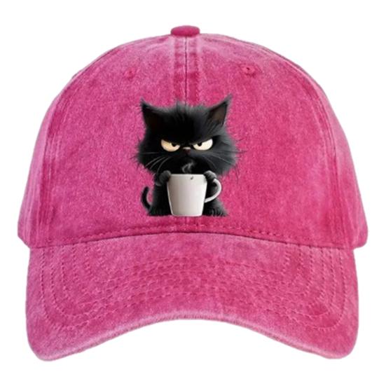 Бейсболка с кошачьим узором, регулируемый солнцезащитный козырек, изогнутые поля, солнцезащитная шляпа, унисекс, хип-хоп, повседневный стиль, выстиранная кофейная кепка