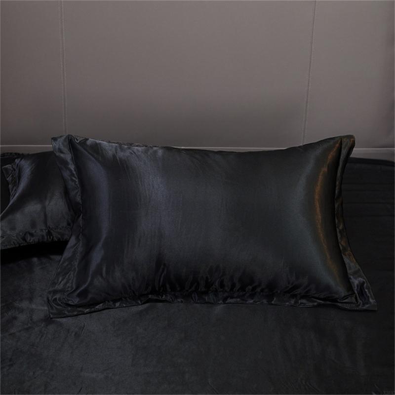 Simulated Silk Pillowcase Soft Colorfast Pillow Sleeve Zippered Designing X3UC