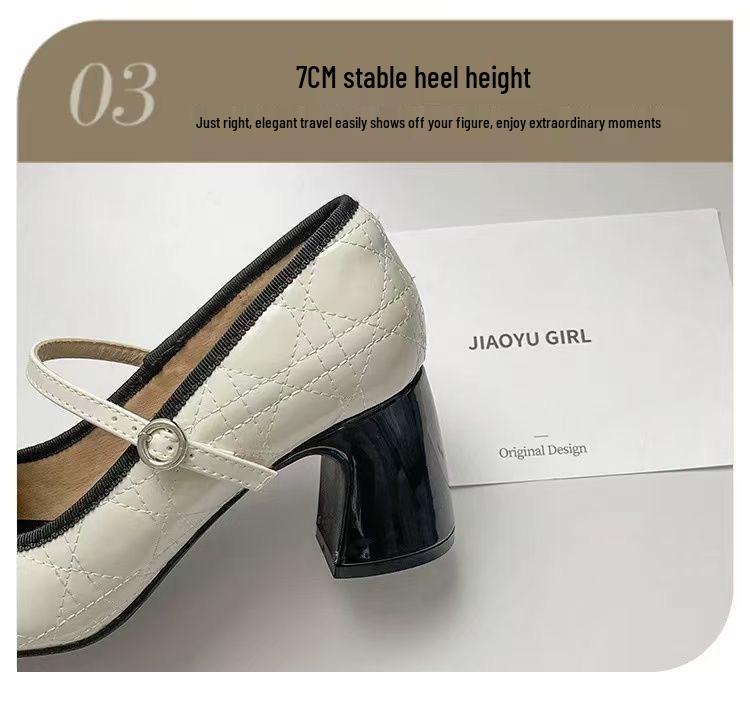 French Chic Chunky Heel Mary Janes with Bow - Spring 2025 Collection