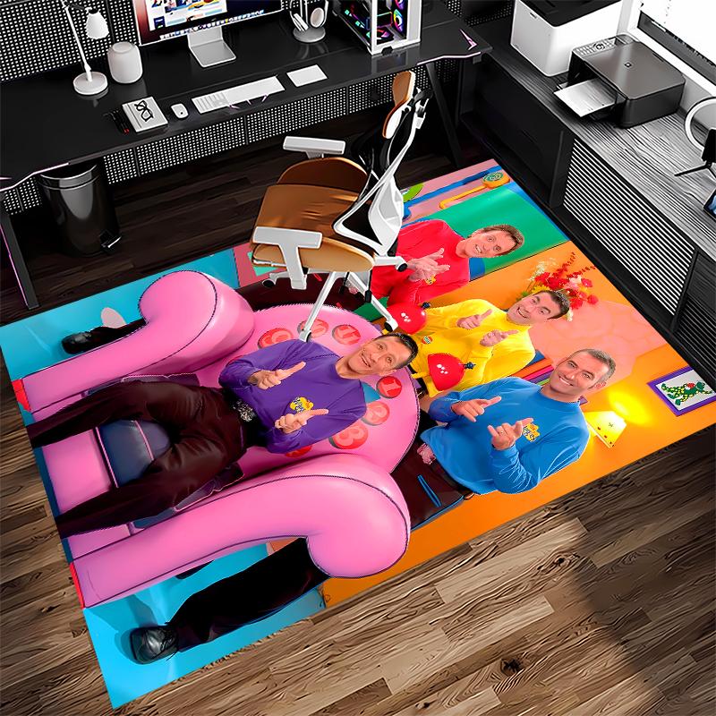 1pc The Wiggles Print Area Rug - Soft,Washable Non-Slip Indoor Mat for Office Chairs,Living Room,Home Office Decorative Rug