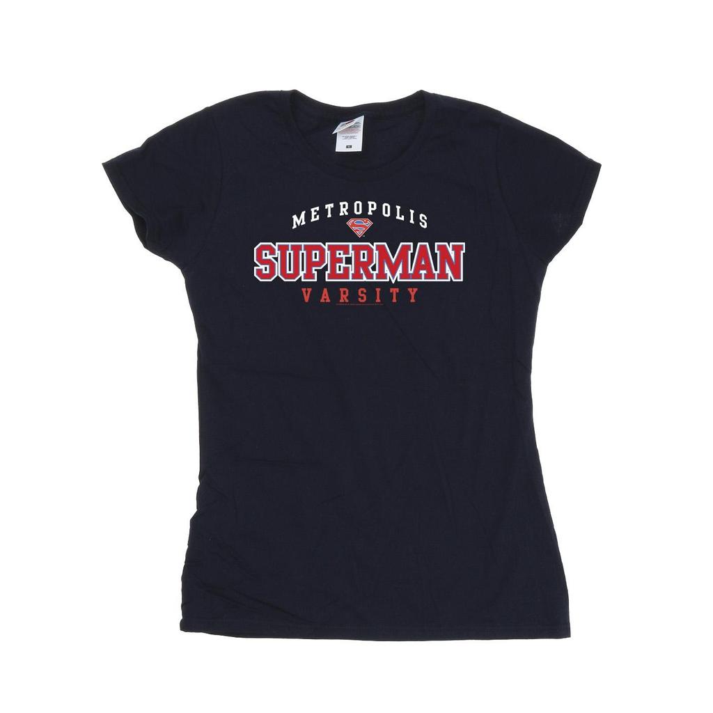 DC Comics Womens/Ladies Superman Metropolis Varsity Cotton T-Shirt