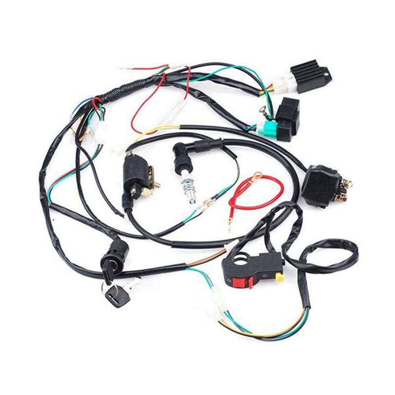 Ac29-Wiring Harness CDI Ignition Coil Kit For 50Cc 70Cc 90Cc 110Cc ATV Electric Quad Vehicle, Full Vehicle Circuit Ignition