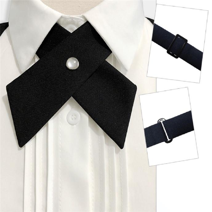 Crisscross Bow Tie Fashion Solid Color Detachable Collar Men and Women Jk Collar Comfortable Breathable