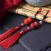 New Arrivals Car Hanging Red Tassel Natur Cinnabar Double Lotus Car Hanger for Gift
