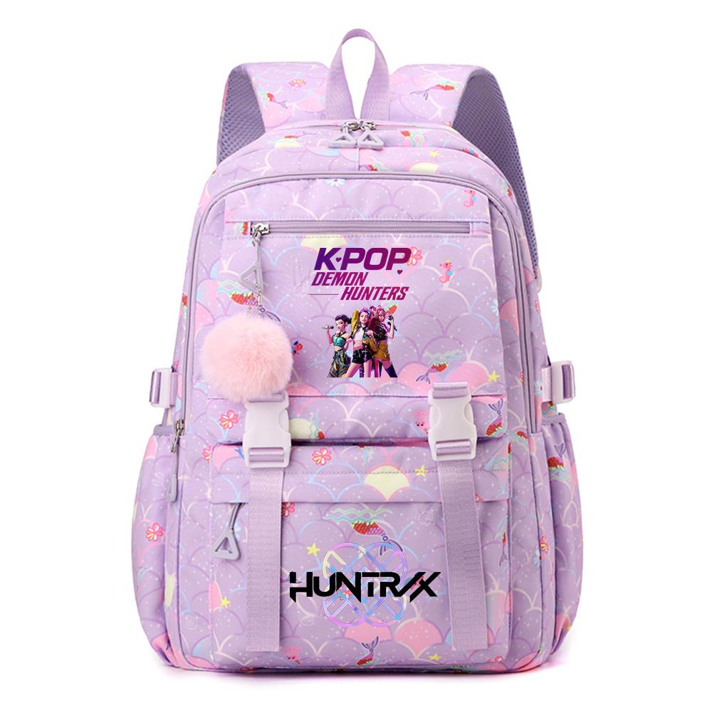 Аниме K-Pop K-Pop Охотники на демонов Рюкзак с принтом Школьная сумка для подростка Ученика Девочки Мальчика Сумка для книг Большой вместимости Водонепроницаемая Дорожная сумка Подарок Mochila