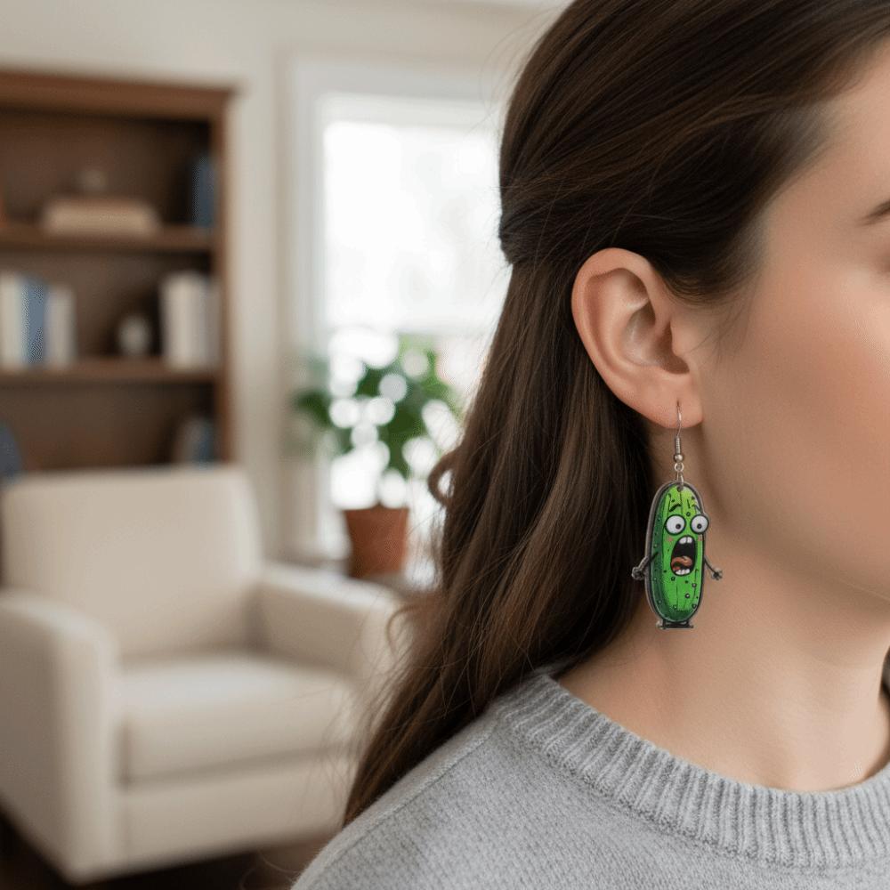 Cute Cartoon Earrings Unique Vegetable Cucumber Earrings Retro Acrylic Pickle Earrings Parties