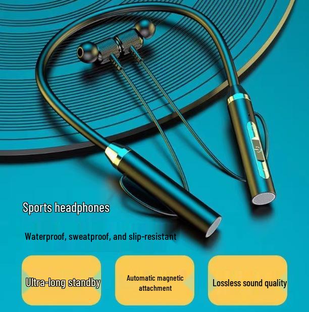 K58 Спортивная Bluetooth-гарнитура с шейным ободом, Стерео для двух ушей, Магнитные вкладыши, Беспроводная зарядка