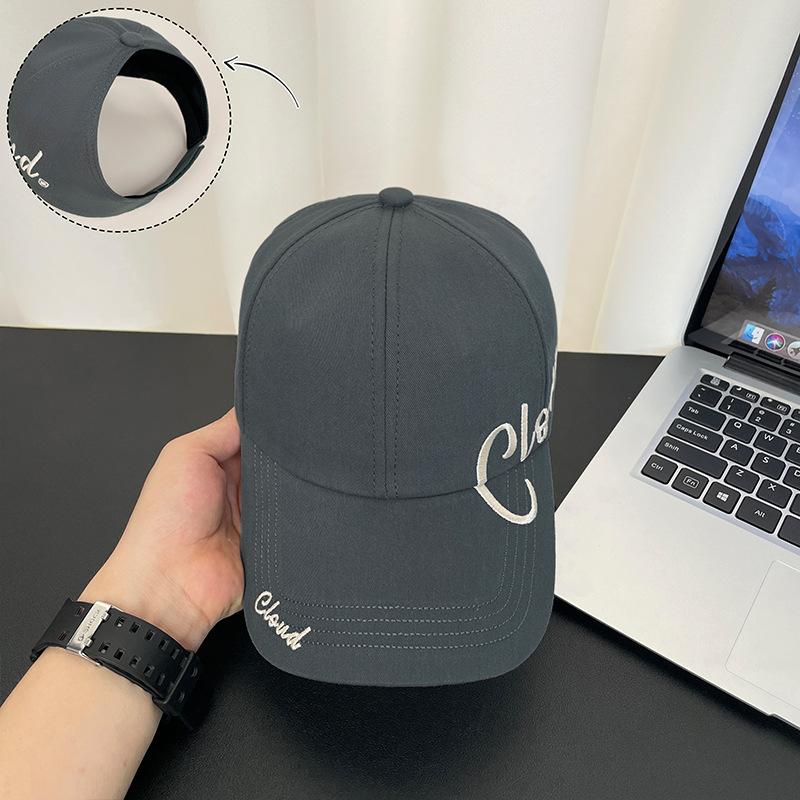 Peaked Cap Children's Letter Empty Top Can Be Tied High Ponytail Visor Summer Wide Brim Big Head Circumference Baseball Cap Men