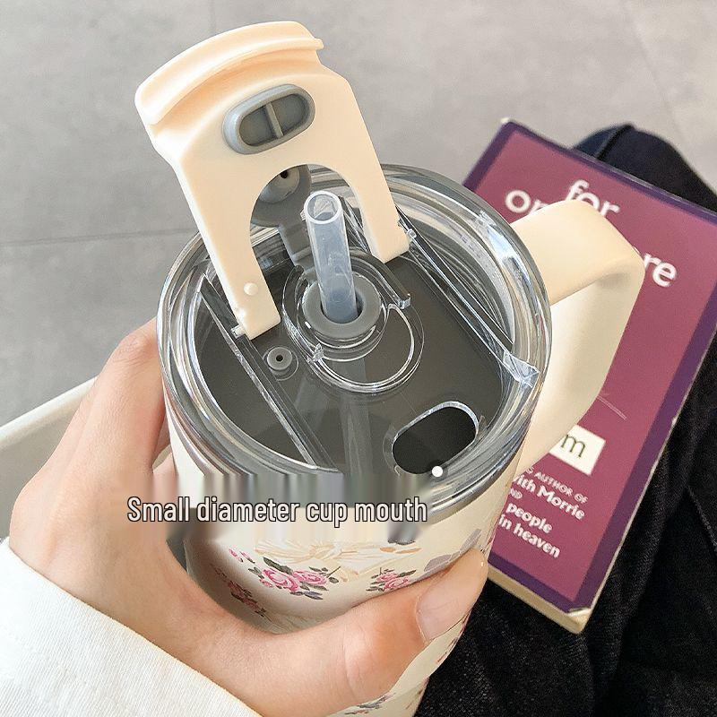 High-Capacity 316 Stainless Steel Insulated Straw Cup with Handle - Stylish New 2026 Design for Women