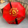 1 PC Automatic Folding Umbrella - Manchester United F Custom Name Pattern, Portable & Foldable Design with 8 Ribs, Christmas Birthday Gifts