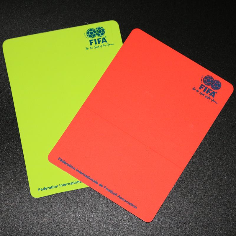 Fluorescent Red & Yellow Card Set with Leather Case for Referees