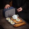 Fangran Portable Celadon Tea Set - 1 Pot, 4 Cups