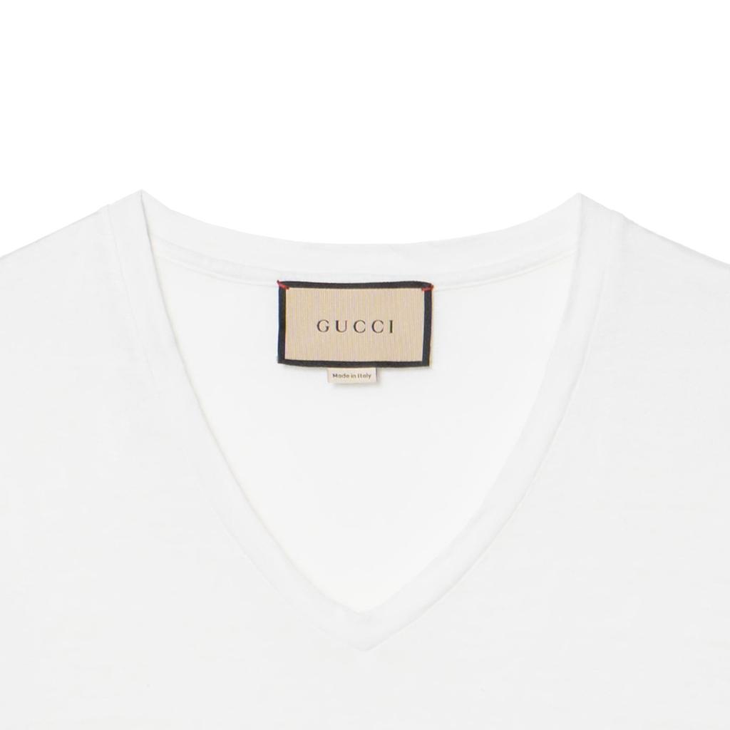 GUCCI T Shirts Men's White V Neck Moderate 645270-XJC6N-9692