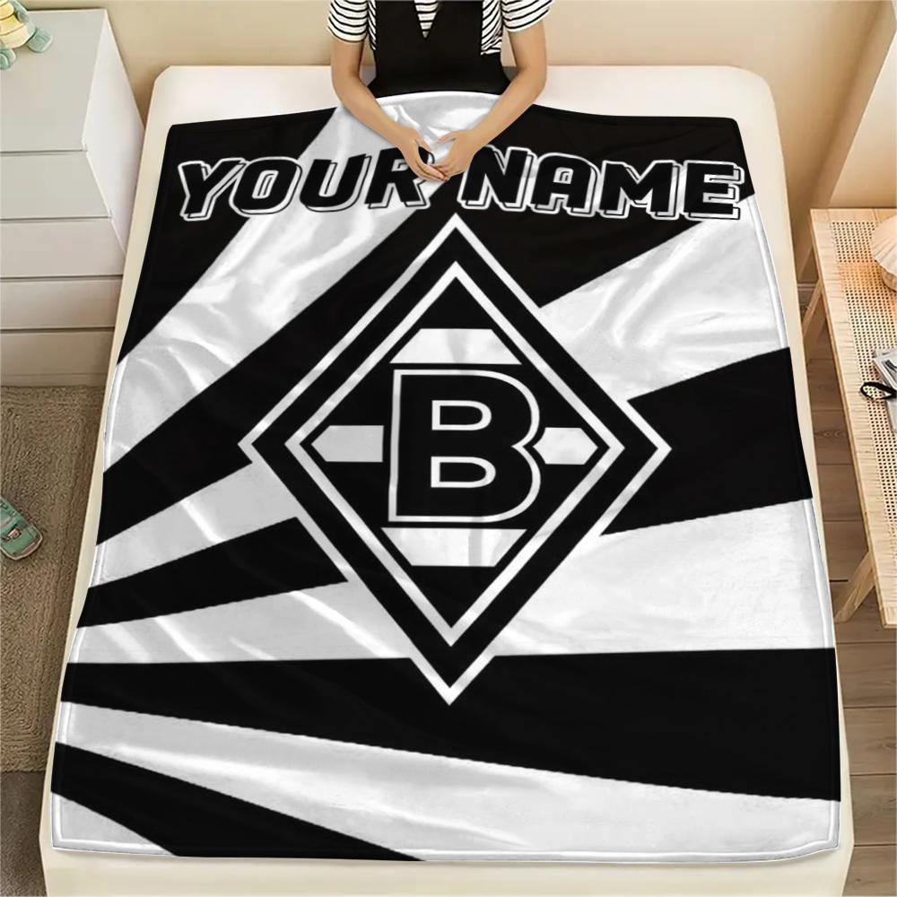 1PC Custom Name Vfl Gladbach Patterned Flannel Blanket Suitable For All Seasons for Home Decor Warmth and Comfort Gifts Holiday Present