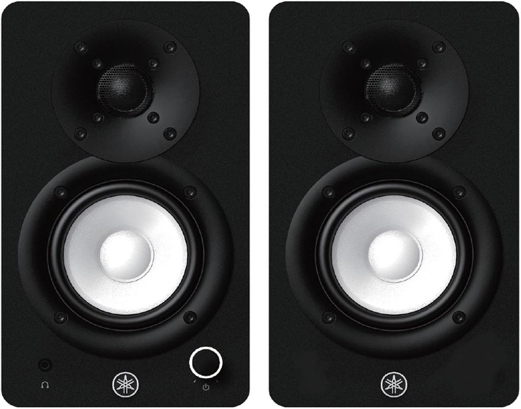 YAMAHA Компактный активный студийный монитор черного цвета, комплект слева и HS3 (1 справа)
