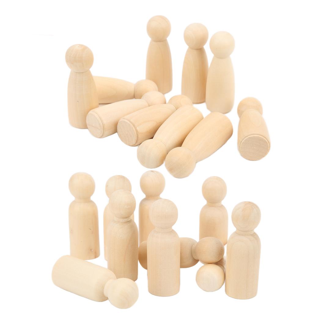 10 шт. Деревянные куклы-прищепки 75 мм 3,0 дюйма Безопасные без заусенцев Развивают навыки работы руками DIY аксессуары для украшения