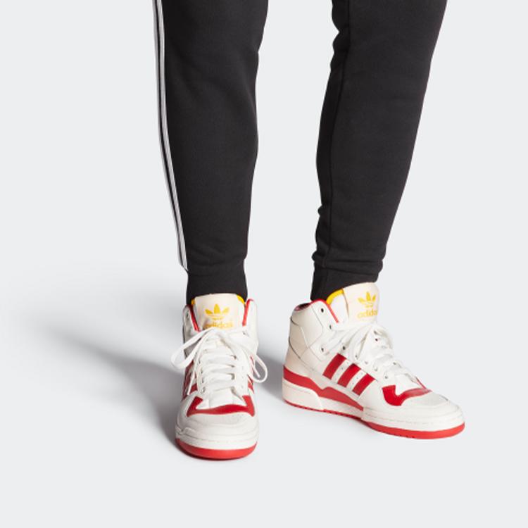 adidas Оригинальные FORUM Mid Rs Xl Высокие Кеды для Скейтбординга Мужские Бежевый Белый Красный G28153